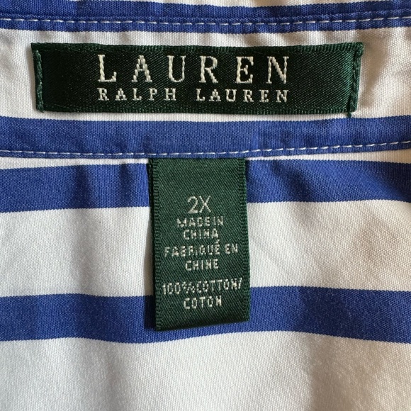 Blue and white striped Ralph Lauren button-down - Picture 8 of 9